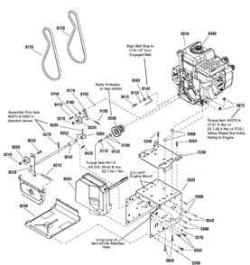 Engine And Frame Group Diagram and Parts List for 1695695-CC61800 2009 Briggs and Stratton Snow Blower